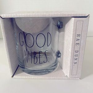 New in Box Rae Dunn 18oz Glass Mug.